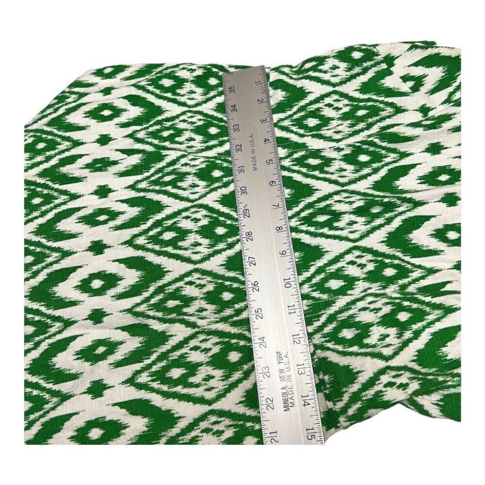 Nine West Green White Ikat Print Dress Size 10 Sleeveless A-Line Spring - Picture 4 of 11